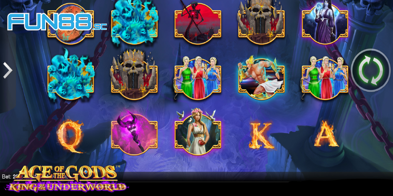 Những tính năng và biểu tượng hấp dẫn của tựa game slot Age of the Gods King of the Underworld Fun88